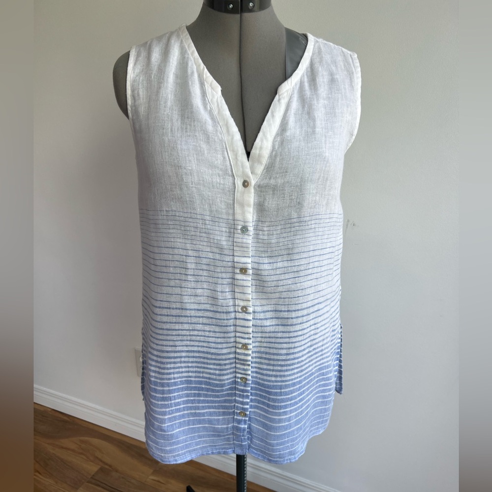 Kenar 100% Linen button down Top shirt cottage core farmhouse Gauze